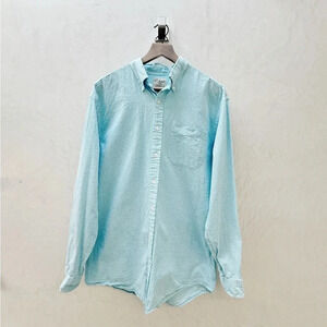L.L. Bean || Men’s Gingham Ocean Blue White Seersucker Cotton M Tall